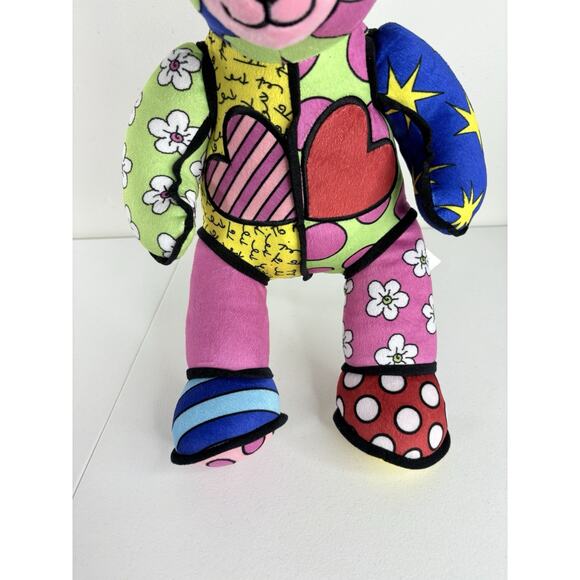 Build-A-Bear Romero Britto Teddy Bear Plush Colorful Pop Art Limited Edition - Picture 9 of 10